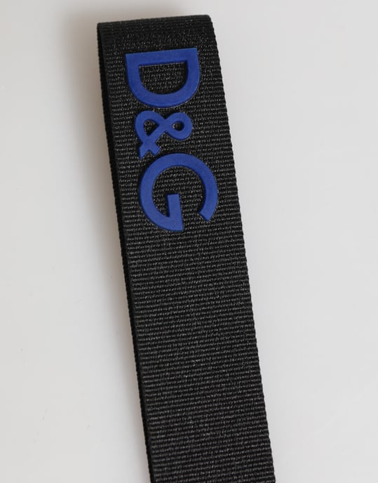 Zwarte Blauwe DG Logo Polyester Messing Houder Sleutelhanger Sleutelring - Image 3