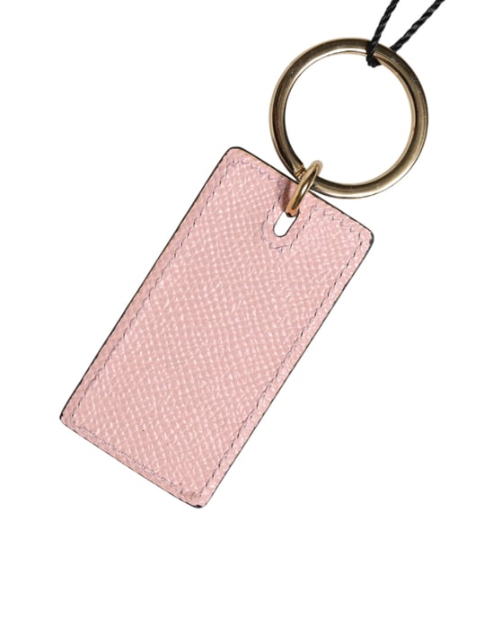 Roze Kalfsleer DG Logo Metalen Ring Sleutelhanger - Image 2