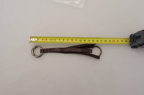 Bruine Leren Zilverkleurige Metalen Sleutelhanger Sleutelhanger - Image 5