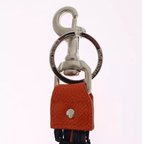 Rode Gele Raffia Leren Sluiting Vinder Sleutelhanger Sleutelring - Image 3