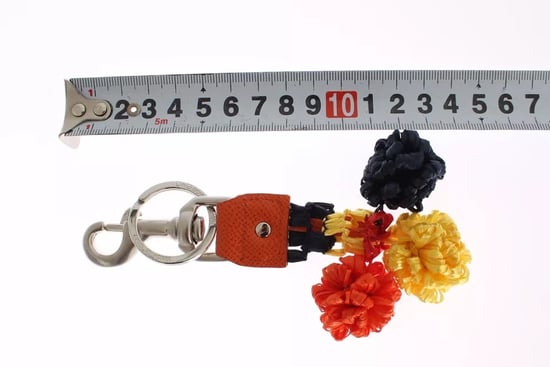 Rode Gele Raffia Leren Sluiting Vinder Sleutelhanger Sleutelring - Image 4