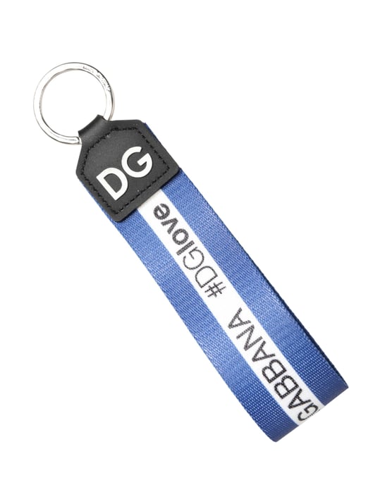 Witte Blauwe Logo Polyester PVC Houder Sleutelhanger Sleutelring - Image 3