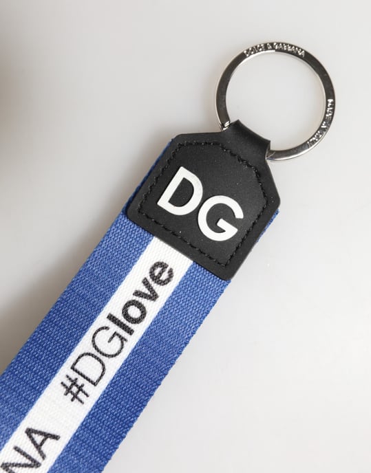 Witte Blauwe Logo Polyester PVC Houder Sleutelhanger Sleutelring - Image 4