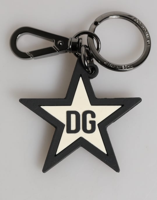 Witte Zwarte DG Logo Ster Rubber Heren Sleutelhanger Sleutelpunt - Image 1