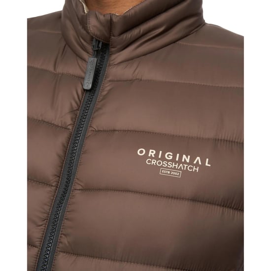 Crosshatch Heren Gattering MVE Gewatteerd Gilet (Bruin) - Image 3