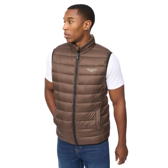 Crosshatch Heren Gattering MVE Gewatteerd Gilet (Bruin) - Image 4