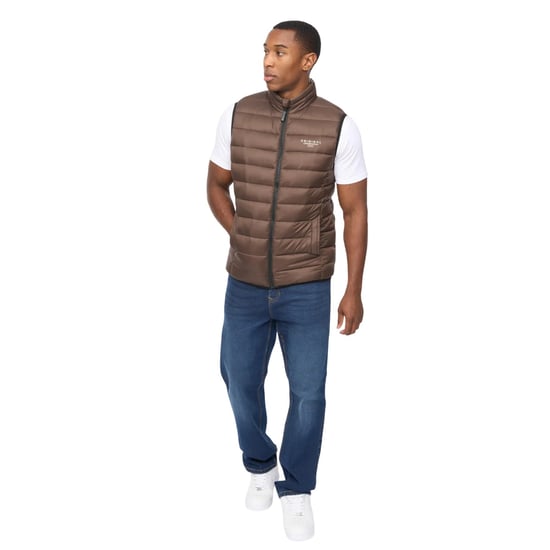 Crosshatch Heren Gattering MVE Gewatteerd Gilet (Bruin) - Image 5