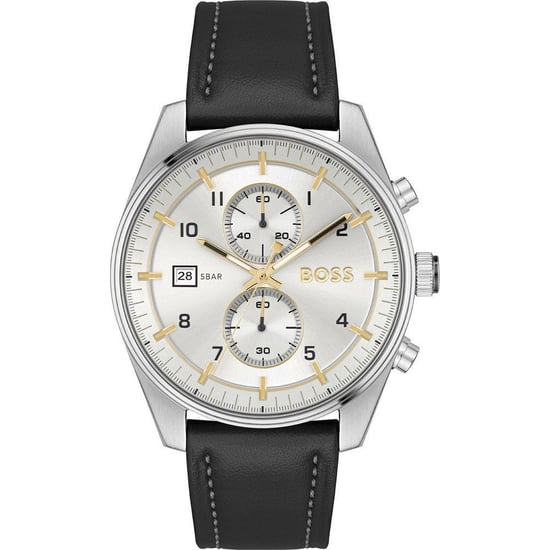 Zwart Leren Dress Horloge - Image 1