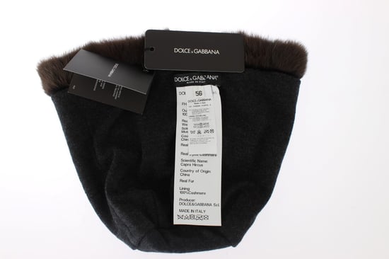 Dolce & Gabbana Luxe Bruine Wezelbont Dames Beanie - Image 5