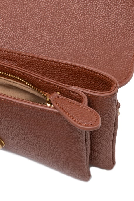 Bruin Leren Love Boucle Riga Schoudertas - Image 3