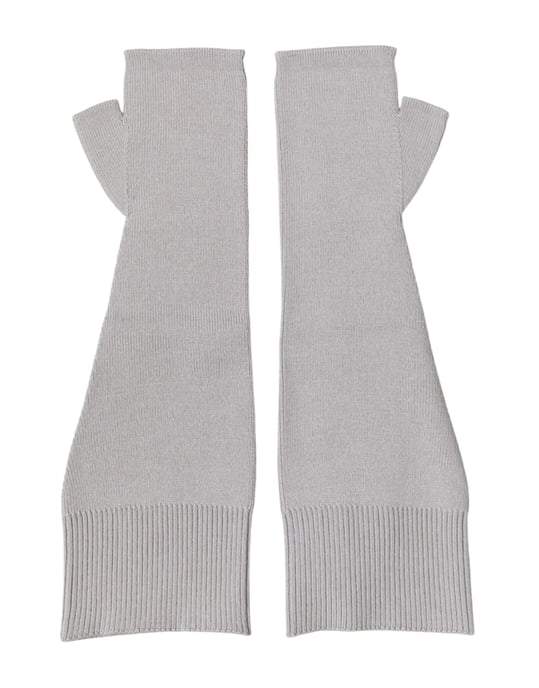 Grijze Virgin Wol Gehaakte Vingerloze Mannenhandschoenen - Image 3