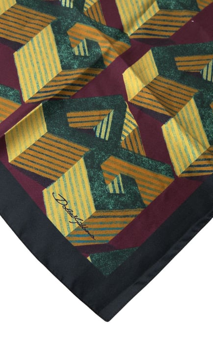 Geometrisch Print Zijde Zakdoek - Image 2