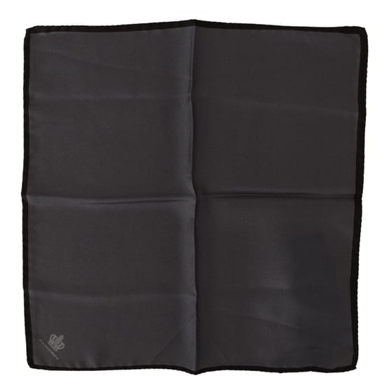 Dolce & Gabbana Gray 100% Silk Square heren grijs 100% zijde vierkante heren zakdoek - Image 1