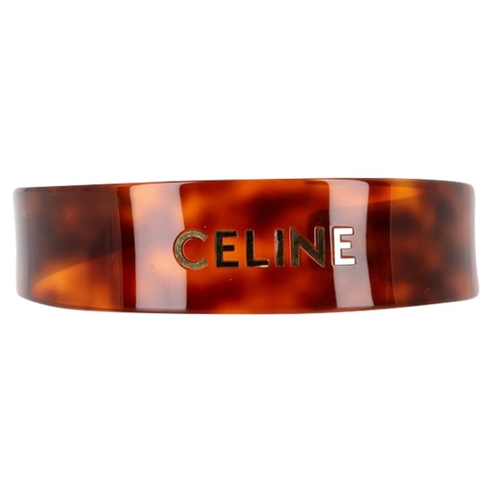 Celine Schildpad Hoofdband met Logo in Donker Acetaat - Image 1
