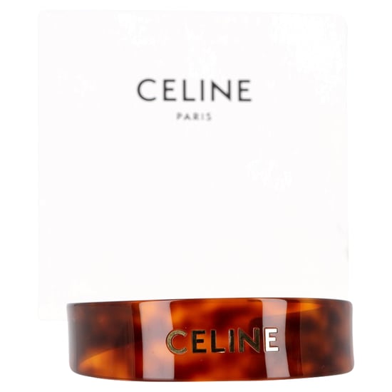 Celine Schildpad Hoofdband met Logo in Donker Acetaat - Image 2