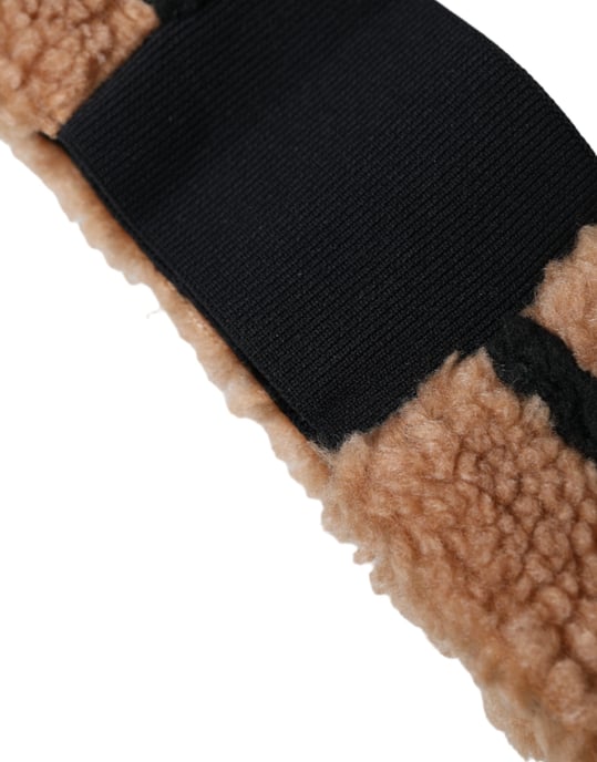 Bruine Zwarte Fleece Wollen Hoofdband Muts voor Mannen - Image 2