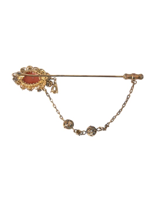 Gouden Messing Kristallen Ketting 925 Sterling Zilveren Speld Broche - Image 3