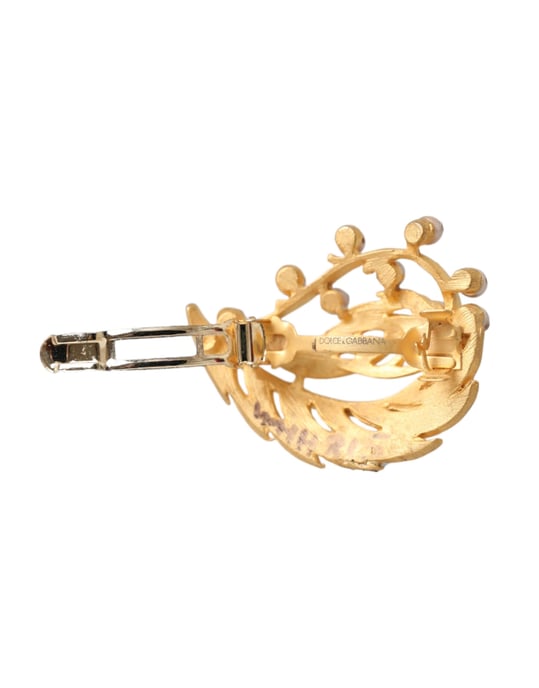 Gouden Messing Blad Versierde Sieraden Broche Haarspeld - Image 3