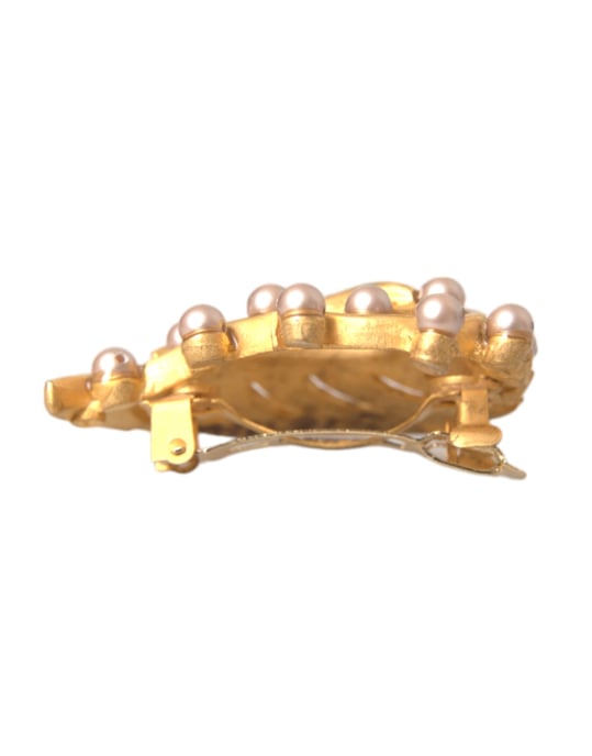 Gouden Messing Blad Versierde Sieraden Broche Haarspeld - Image 4