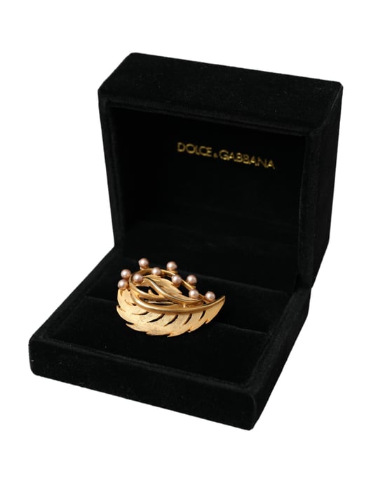 Gouden Messing Blad Versierde Sieraden Broche Haarspeld - Image 5