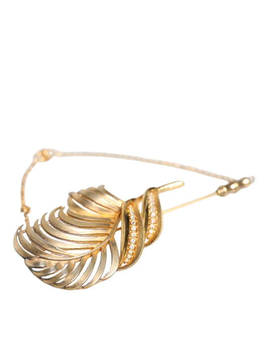 Gouden Toon 925 Sterling Zilveren Blad Kristal Ketting Speld - Image 2