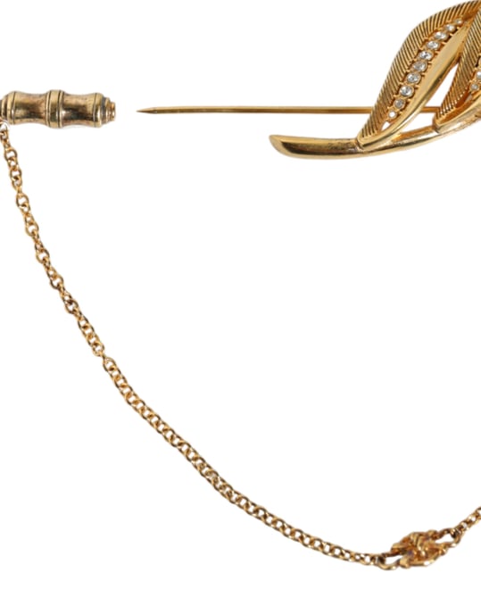 Gouden Toon 925 Sterling Zilveren Blad Kristal Ketting Speld - Image 4