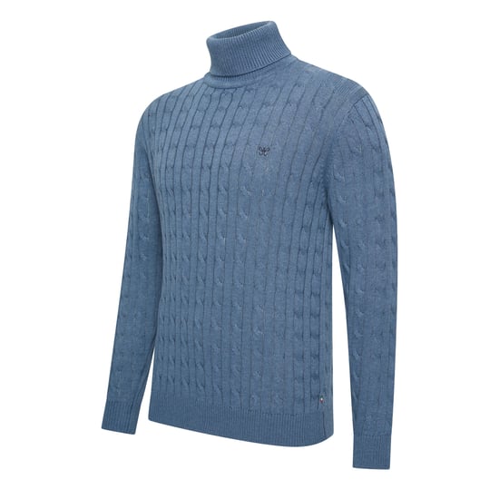 Cappuccino Italia Trui Aosta Cable Pullover Blauw - Image 1
