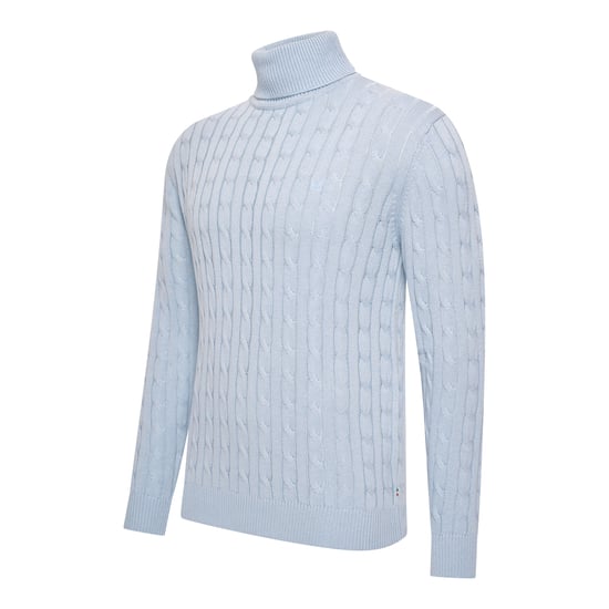 Cappuccino Italia Trui Aosta Cable Pullover Blauw - Image 1
