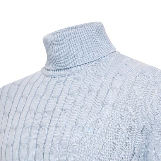 Cappuccino Italia Trui Aosta Cable Pullover Blauw - Image 2