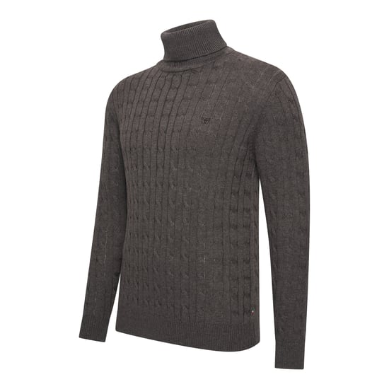 Cappuccino Italia Trui Aosta Cable Pullover Grijs - Image 1