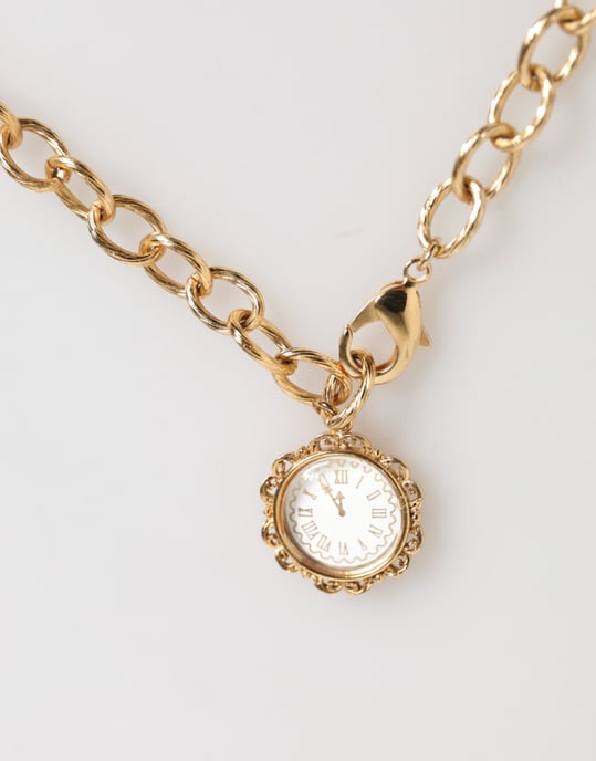 Gouden Kristallen Klok Hanger Statement Sieraden Ketting - Image 3