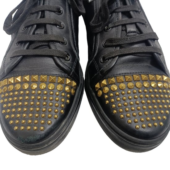 Gucci California Studded Lage Sneakers in Zwart Leer - Image 3