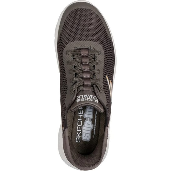Skechers Heren Go Walk Hands Up Slip-on Trainers (Bruin) - Image 4