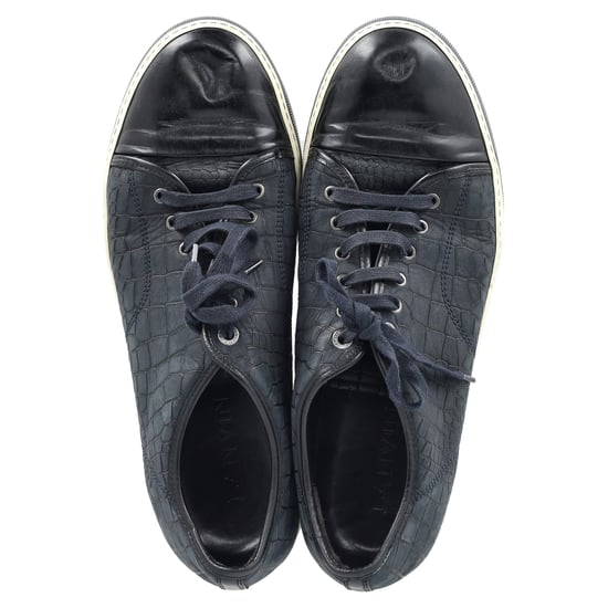 Lanvin DBB1 Croc-Embossed Sneakers in marineblauw leer - Image 3