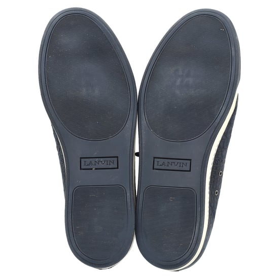 Lanvin DBB1 Croc-Embossed Sneakers in marineblauw leer - Image 6