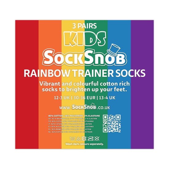 3-Pack Kinderen Jongens Meisjes Regenboog Trainer Katoenen Sokjes Kleurrijke Gestreepte Sokken - Image 2