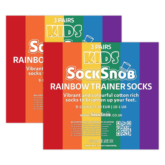 6 Pack Kids Jongens Meisjes Regenboog Trainer Katoenen Sokken Kleurrijke Gestreepte Sokken - Image 2