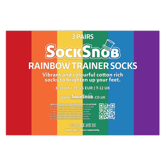 3-Pack Herensokken Damesregenboog Sportkatoen Sokken Heldere Kleurrijke Gestreepte Sokken - Image 2