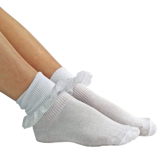 6-pack Babymeisjes Witte Zachte Franje Kanten Sokken - Image 5