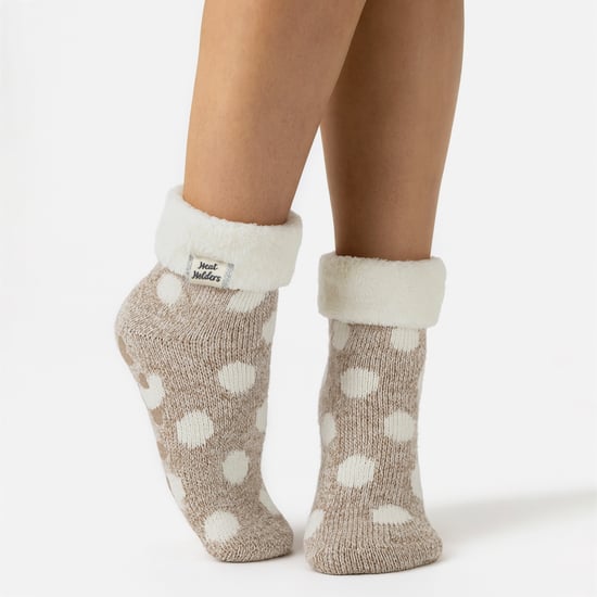 Dames Knuffelige Fluffy Slippersokken met Veer Top - Image 3