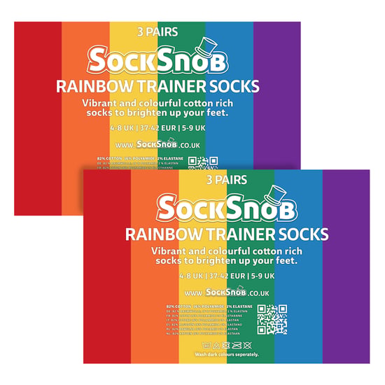 6-Pak Heren Dames Regenboog Trainer Katoenen Sokken Heldere Kleurrijke Gestreepte Sokken - Image 2
