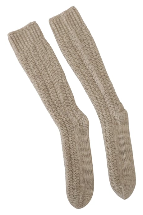 Dolce & Gabbana Chic Beige Wolmix Over-de-Knie Dames Sokken - Image 2