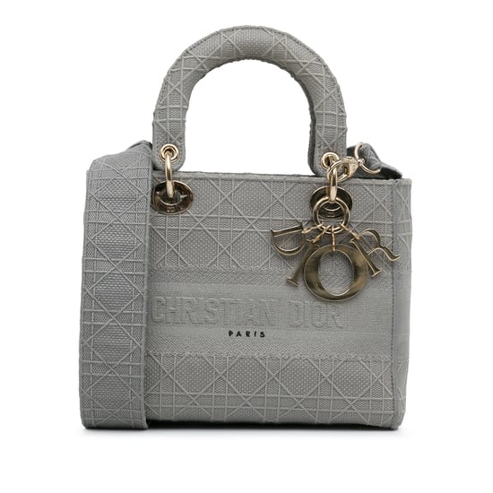 Dior Caro Mini Tas Grijs Geïnspireerd Katoen - Image 1