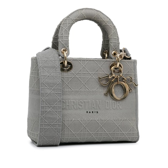 Dior Caro Mini Tas Grijs Geïnspireerd Katoen - Image 2