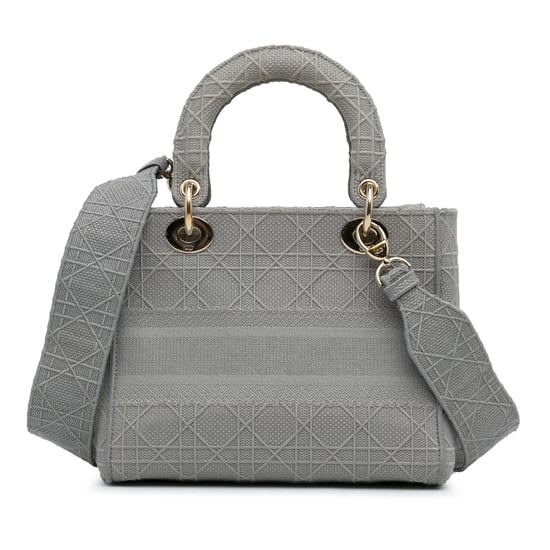 Dior Caro Mini Tas Grijs Geïnspireerd Katoen - Image 4