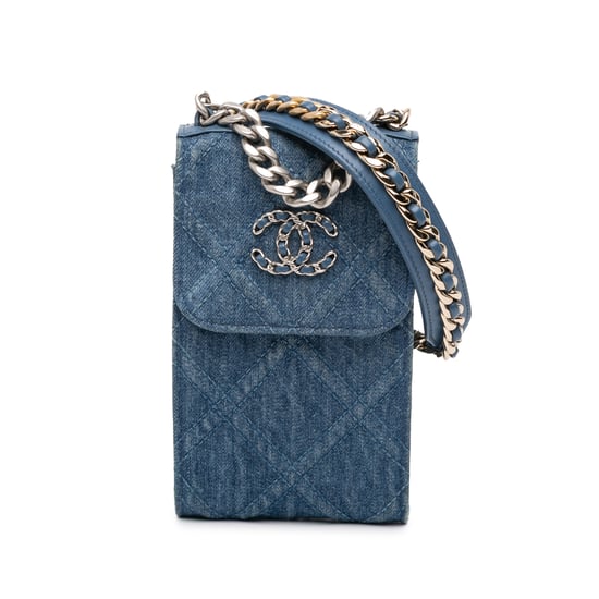 Denim Gequiltte Schoudertas - Image 1