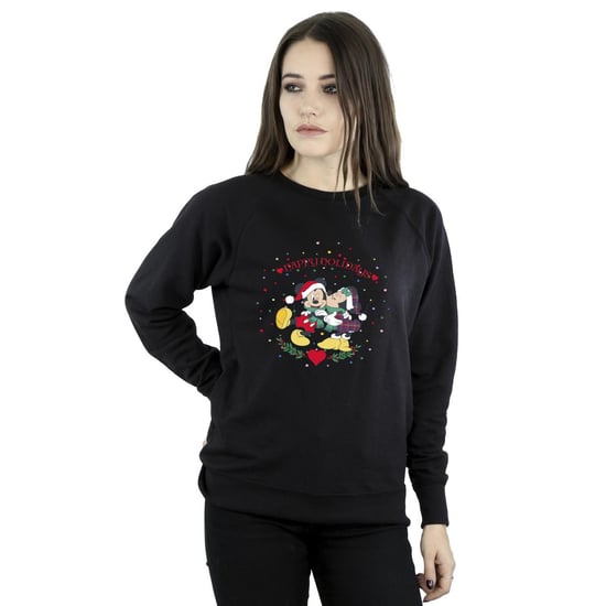 Disney Dames/Dames Mickey Mouse Mickey Minnie Kerstmis Sweatshirt (Zwart) - Image 2