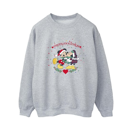 Disney Dames/Dames Mickey Mouse Mickey Minnie Kerstmis Sweatshirt (Sportgrijs) - Image 1
