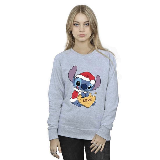 Disney Dames/Dames Lilo And Stitch Kerstmis Love Biscuit Sweatshirt (Sportgrijs) - Image 3