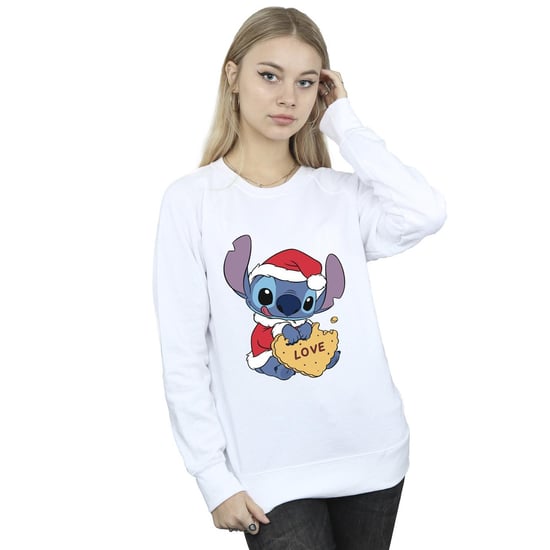 Disney Dames/Dames Lilo And Stitch Kerstmis Love Biscuit Sweatshirt (Wit) - Image 2